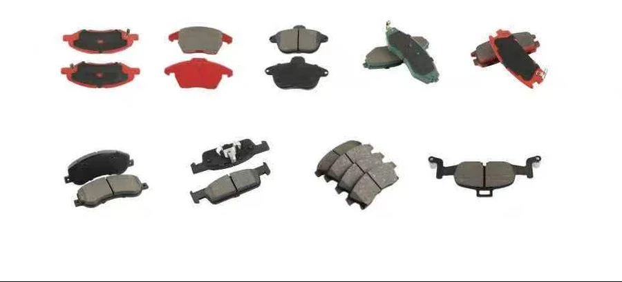 A selection of Blue Ocean brake pads with friction surfaces and backing plates